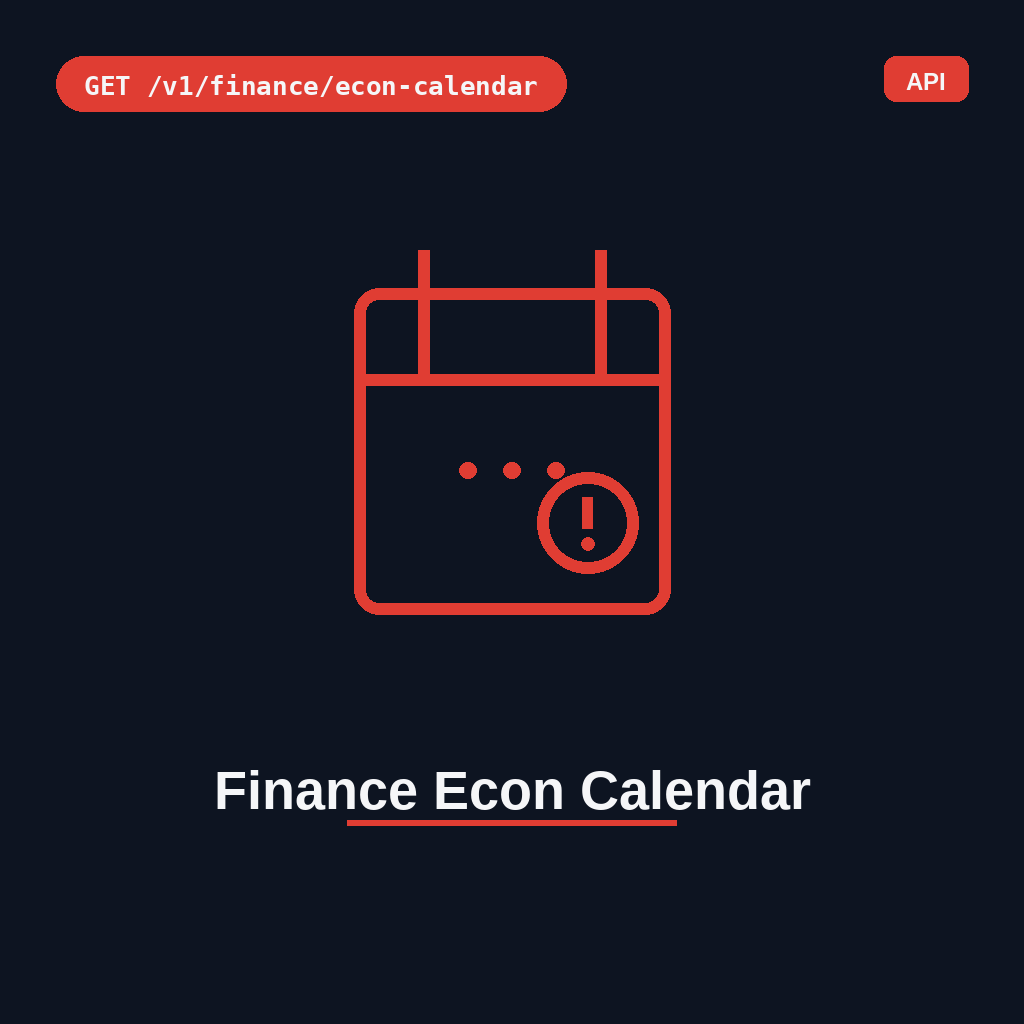 Finance Econ Calendar